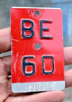 Velonummer BE 60 von 1960 - Bern 120760