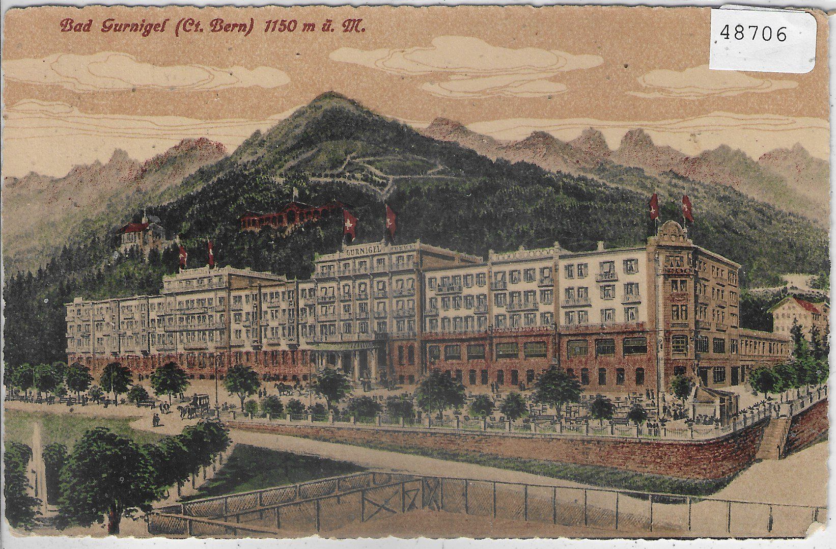 Cartoline postali: Bad Gurnigel - Guggenheim-Litho – Usato da Ettingen venduto da Kartenplanet