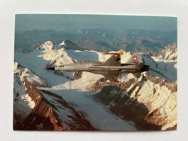 Postkarte Schweizer Luftwaffe Tiger F-5 mir Aletschgletscher