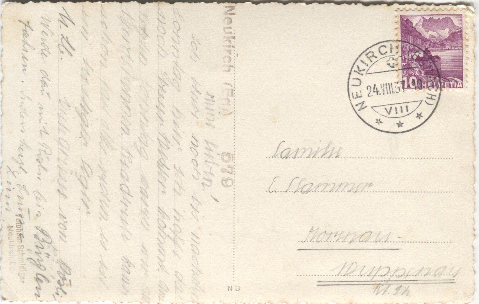 Cartoline postali: NEUKIRCH-EGNACH TG 1937 – Usato da Wil SG venduto da Clanx 1