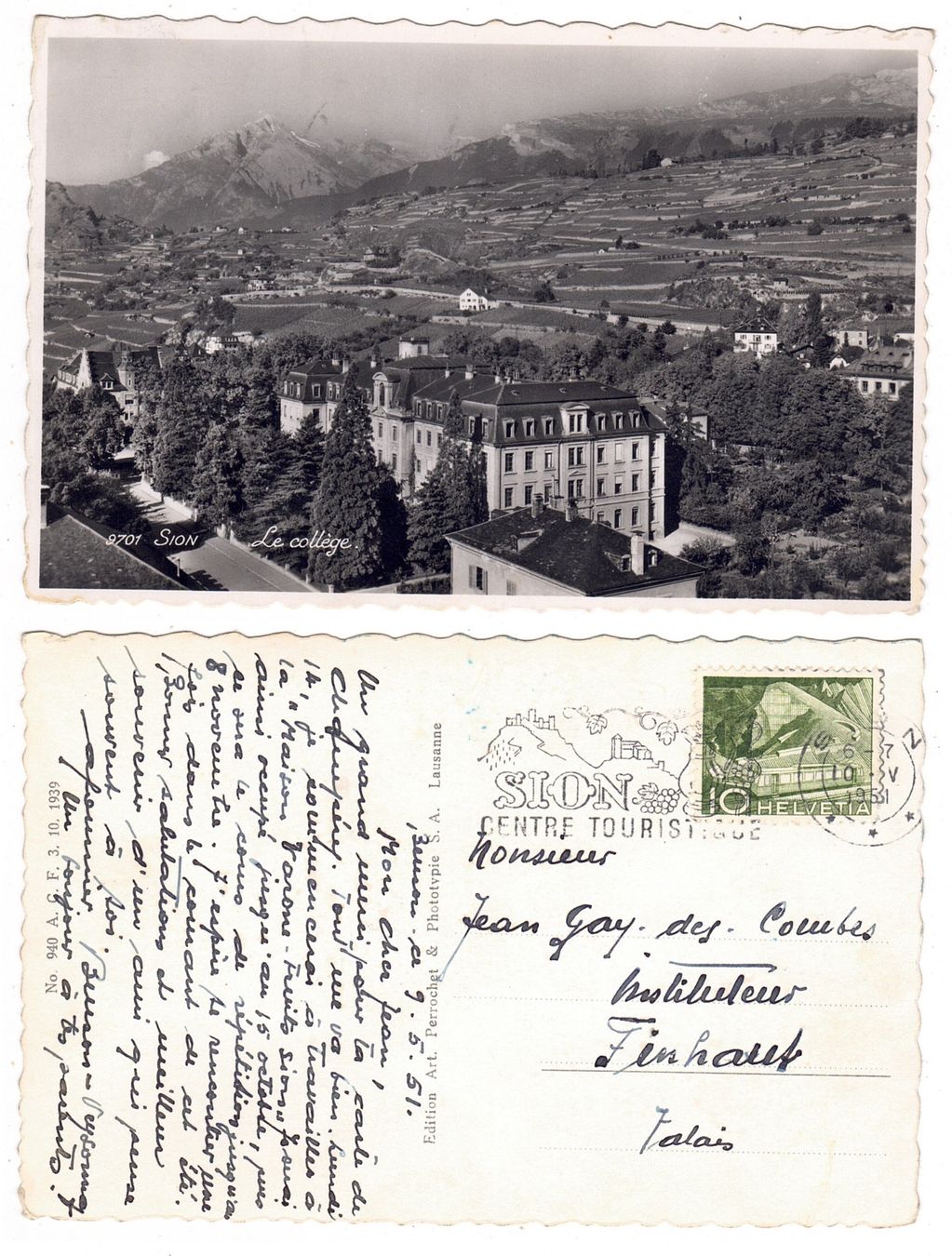 Cartes postales: Sion, le Collège – D'occasion à La Tour-de-Peilz par amjust