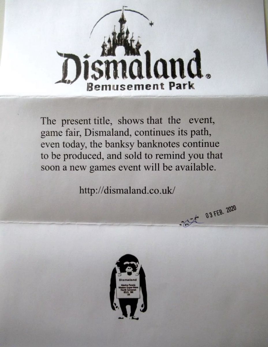Grafiken & Lithographien: BANSKY DISMALAND "GLORY" 1 ECHTER US$ Dollar + Papiere – Neu (gemäss Beschreibung) aus Bülach von Cspadanuda 4