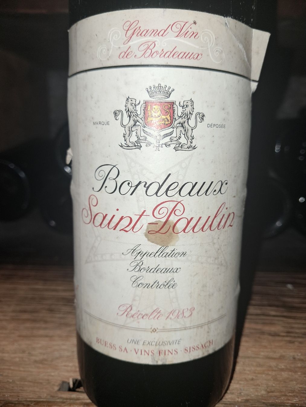 Wein: Bordeaux Saint-Paulin 1983 – Neu und originalverpackt aus Le locle von juliensaran