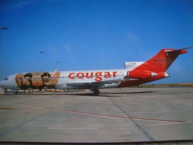 Cartoline postali: Cougar Boeing 727-200 G-OPMN – Nuovo e nell'imballaggio originale da Thun venduto da Abigboss