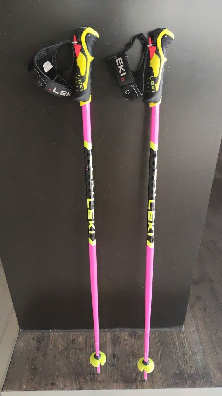 Leki Bastoncini da sci: Leki ski poles pink black with trigger system used – Usato da Richterswil venduto da timbo25