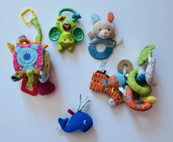 Jouets d'éveil pour bébé, lot de 5 pièces, parfait état!