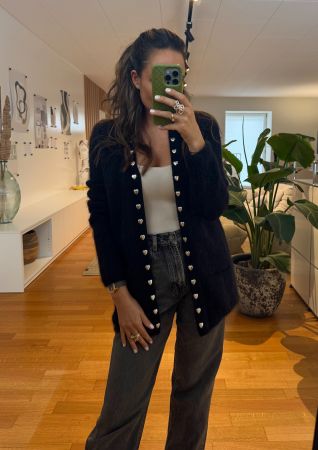 SAINT LAURENT CARDIGAN BLACK HEART