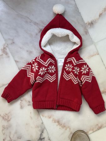 Hanna Andersson gefütterte Strickjacke mit Kapuze: wie neu