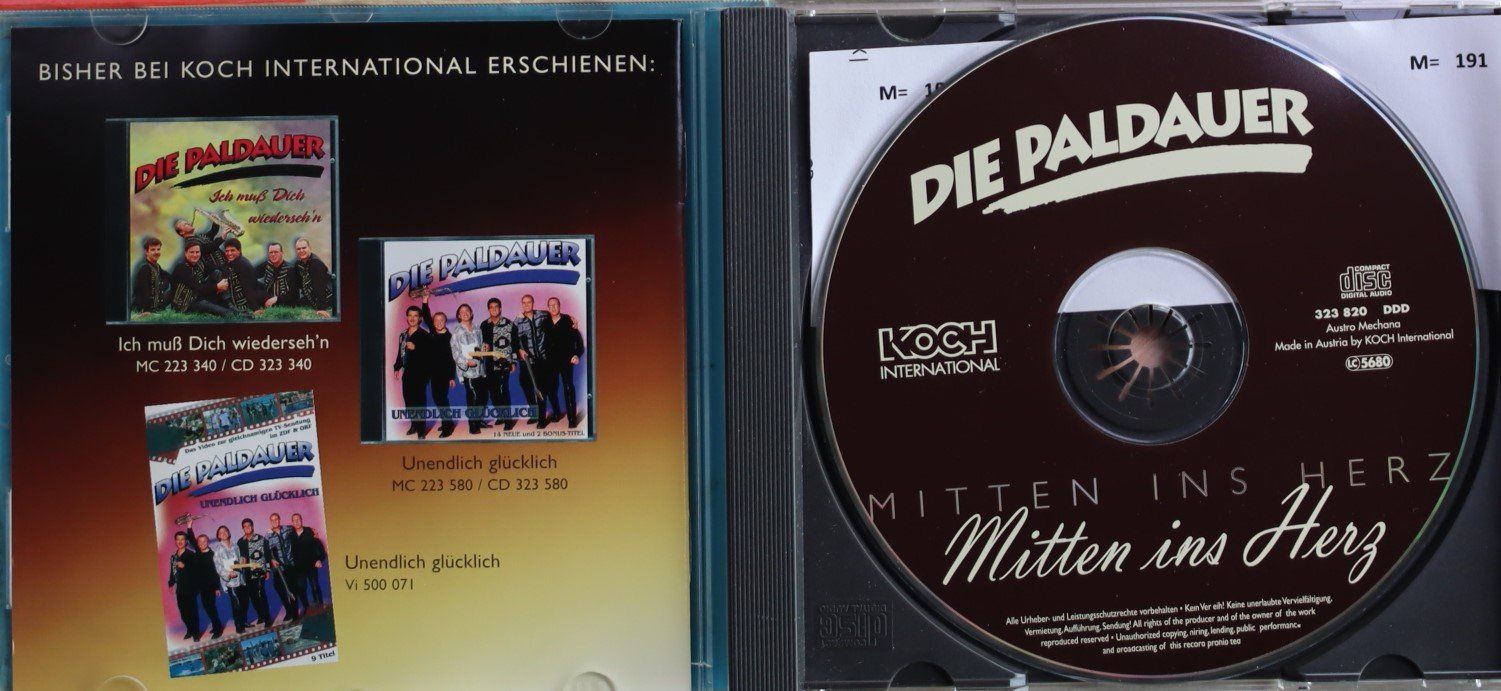 CD: Die Paldauer – Mitten ins Herz – Usato da Luzern venduto da CONTENTI 1