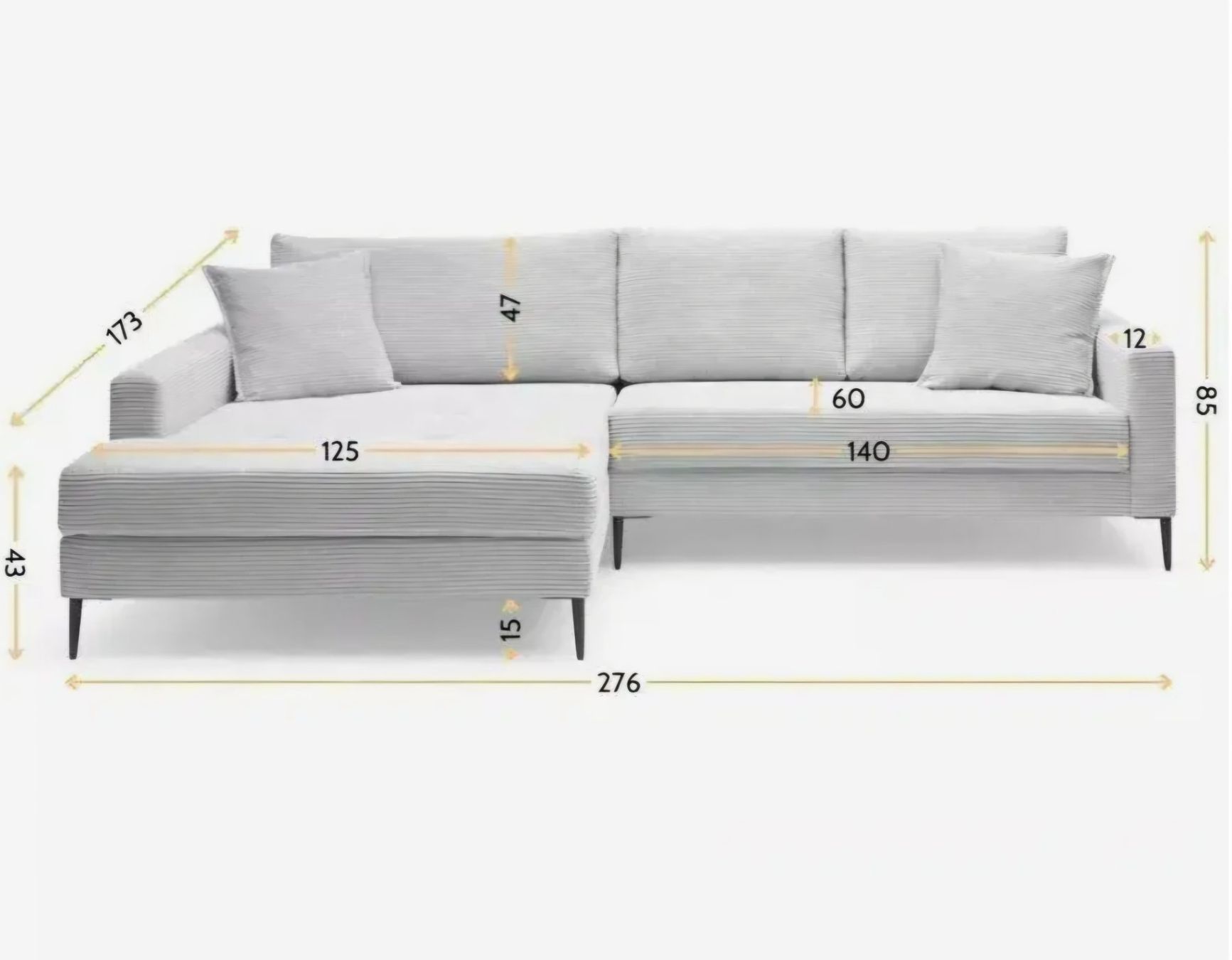 Divani: Ecksofa Cordstoff beige – Usato da Bülach venduto da giusi_ 1