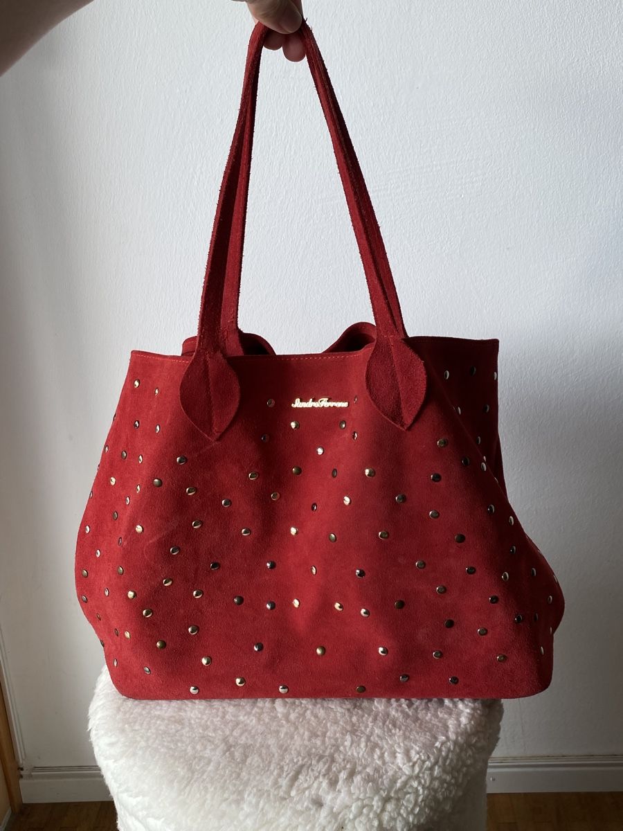 Borse da donna: Sandro Ferrone tote bag, red suede with gold studs! – Usato da Münchringen venduto da loo_b7bd
