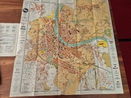 alter Stadtplan 1936 Vintage von Basel