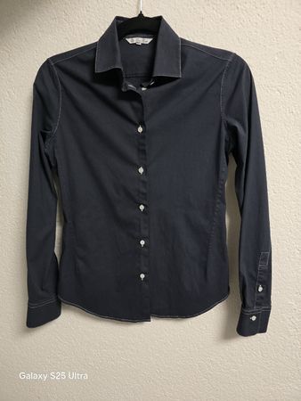 Loro Piana Hemdbluse, schwarz Gr.36  Perfekt für Frühling