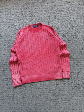 Pull Ralph Lauren rose torsade taille S occasion