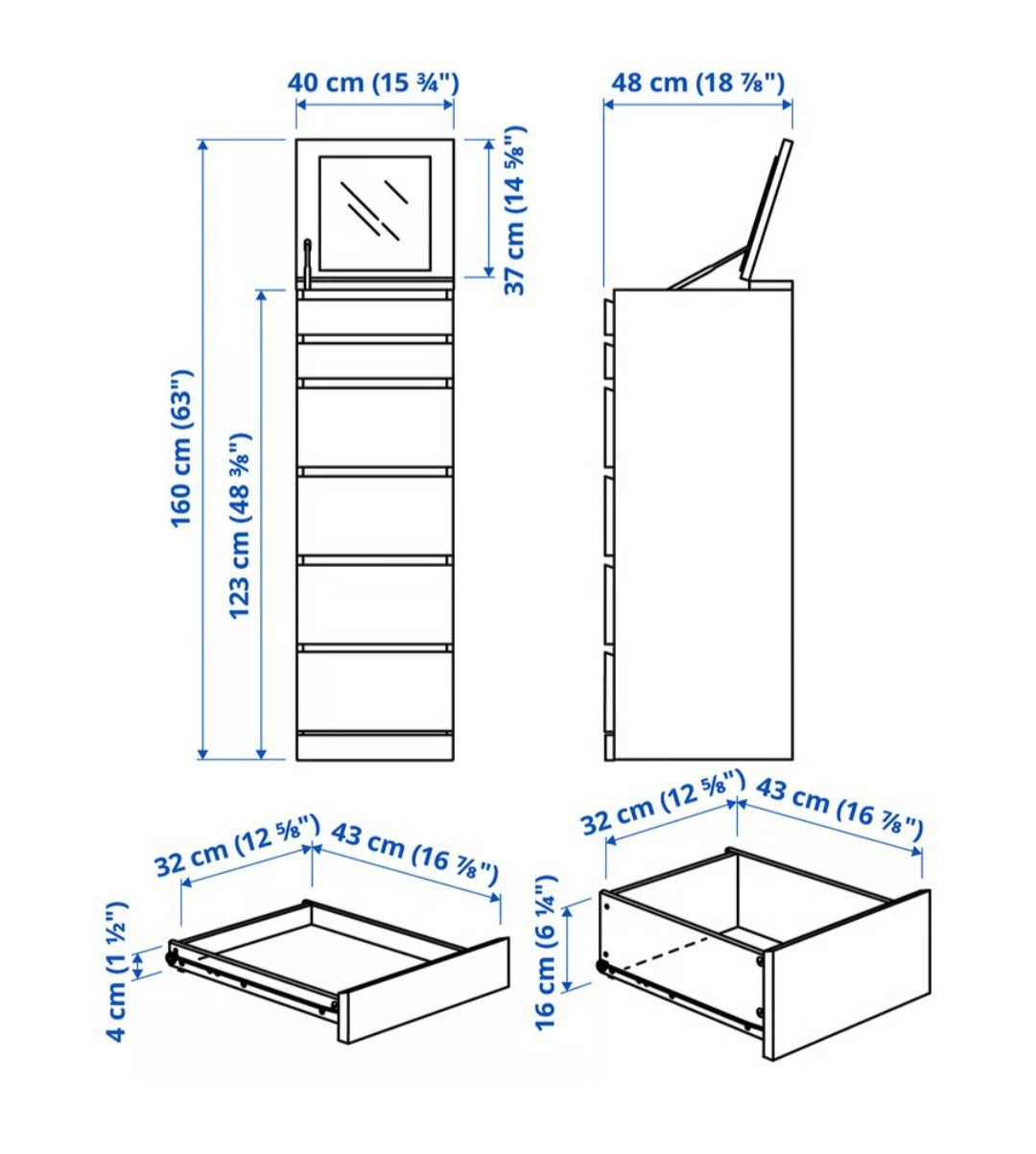 Ikea Cassettiere: Malm Kommode – Nuovo (secondo la descrizione) da Thusis venduto da Steffi_P 2