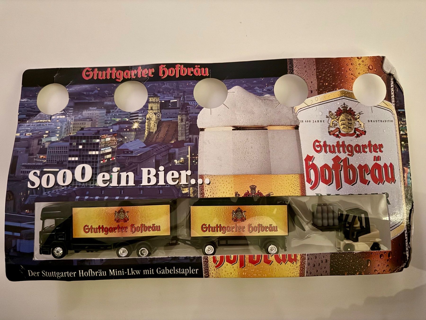 Giocattoli: Der Stuttgarter Hofbräu Mini-Lkw mit Gabelstapler – Nuovo e nell'imballaggio originale da Hägglingen venduto da money-4-tower