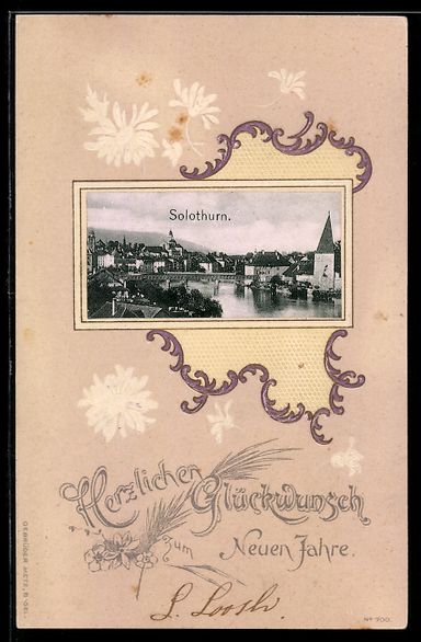 Cartoline postali: AK Solothurn, Flusspartie mit Brücke – Usato da Berlin venduto da bartko-reher