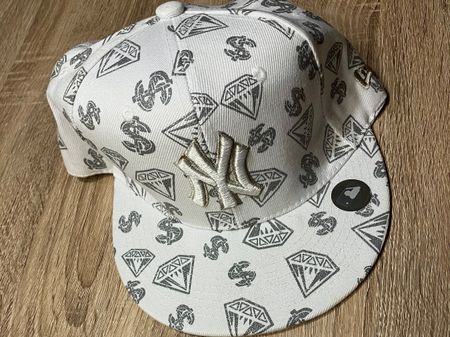 NY Yankees Cap 59Fifty weiss Diamond Dollar Print