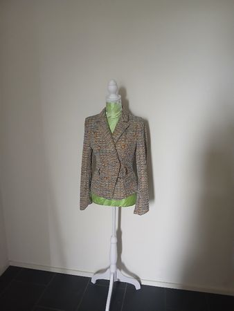 Damen Blazer Tweedmuster Doppelreiher Grösse XS