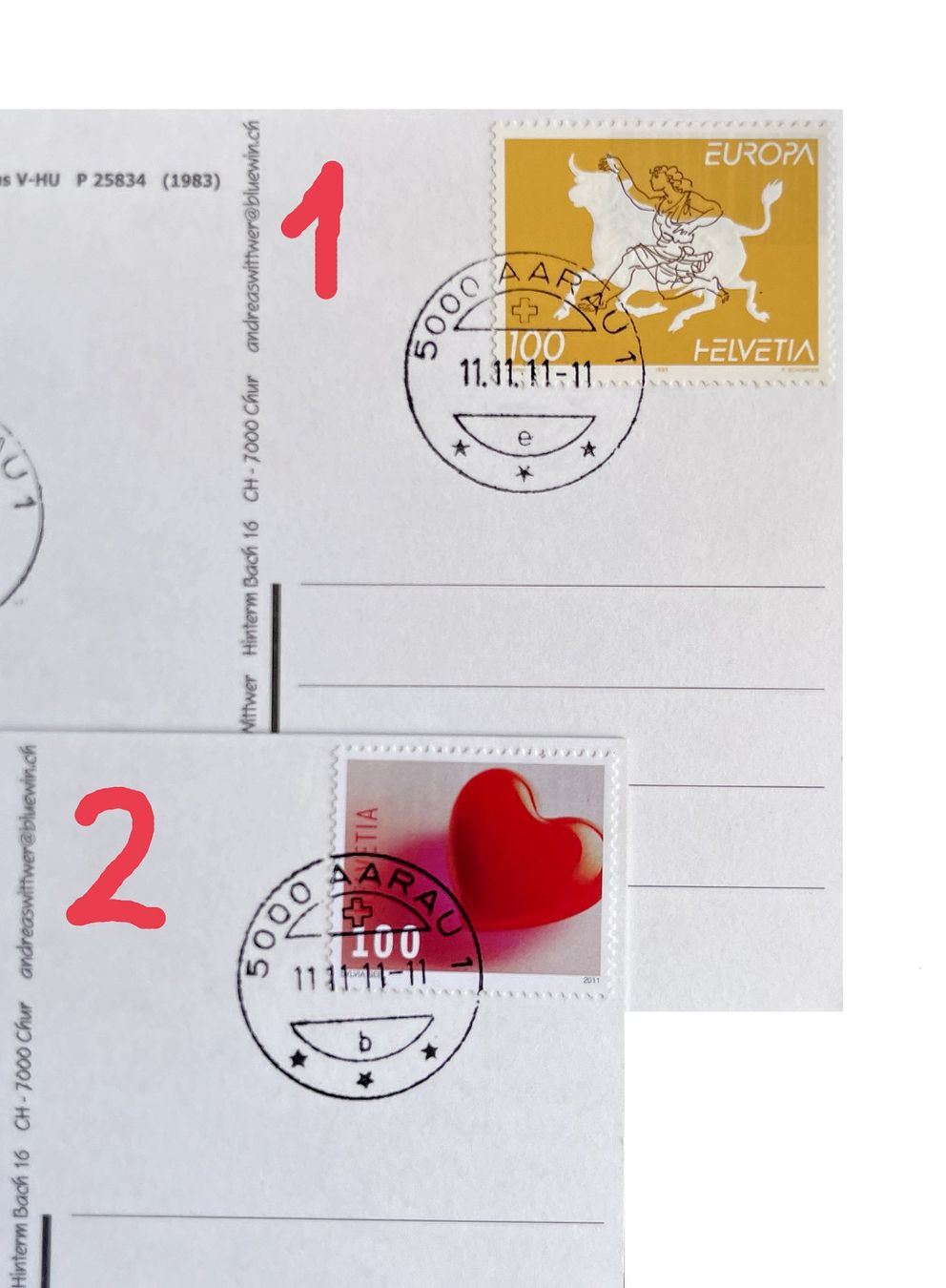 Cartoline postali: Aarau Postauto Saurer RH Post Datumstempelung 11.11.11-11 – Nuovo (secondo la descrizione) da Bern venduto da AWiBe 1
