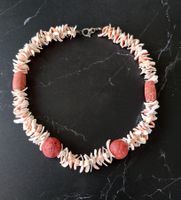 Korallen Kette Muscheln mit HummerVerschluss / Länge 53cm