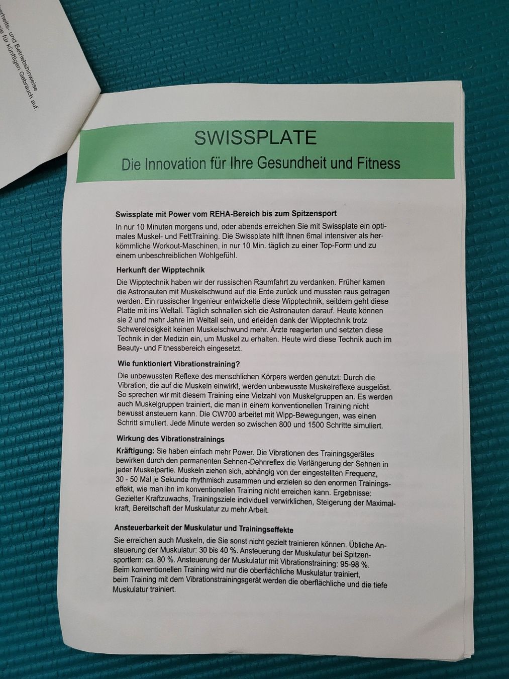 Swissplate Hometrainer: Swissplate Grischafit, Vibrationsplatte – Gebraucht aus Bauma von SuBu04 6