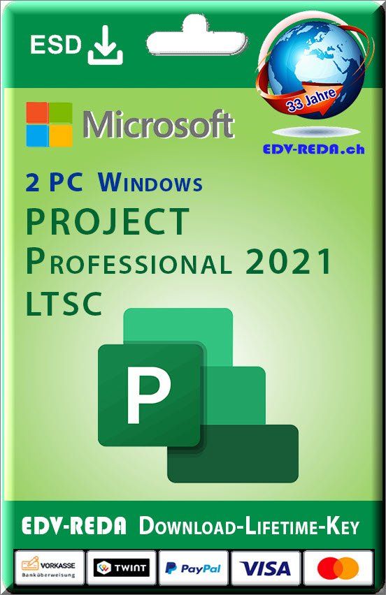 Microsoft Software: Microsoft Project 2024 Professional 2PC Lifetime – Usato da Langenthal venduto da Reda