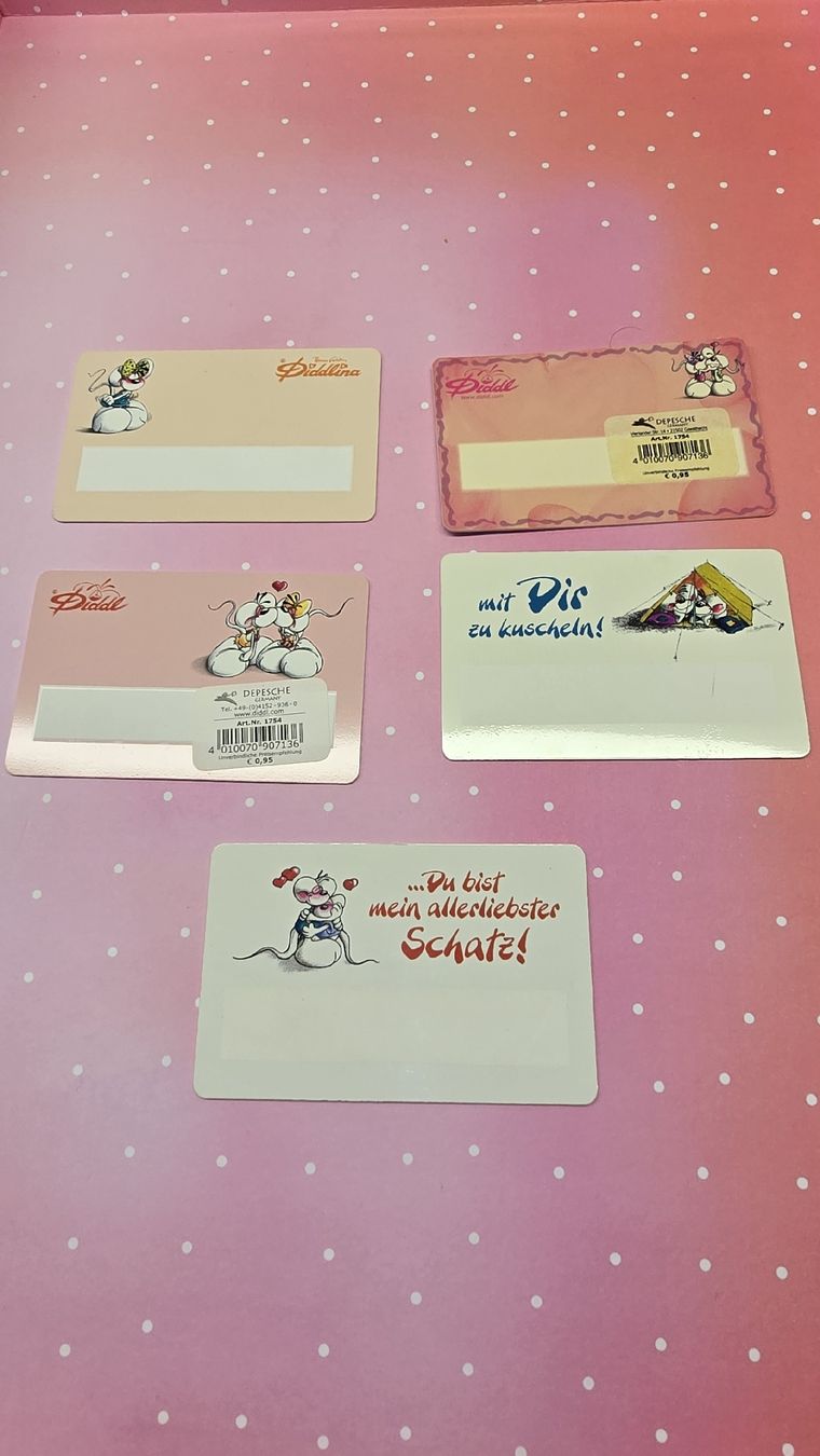 Cartoline: Diddl Mini Karten aus Plastik – Usato da wallisellen venduto da funkelsternchen5 1