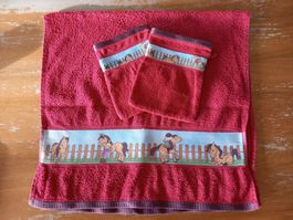 Pferde Frottee-Set: Handtuch & 2x Waschlappen, Erwin Müller