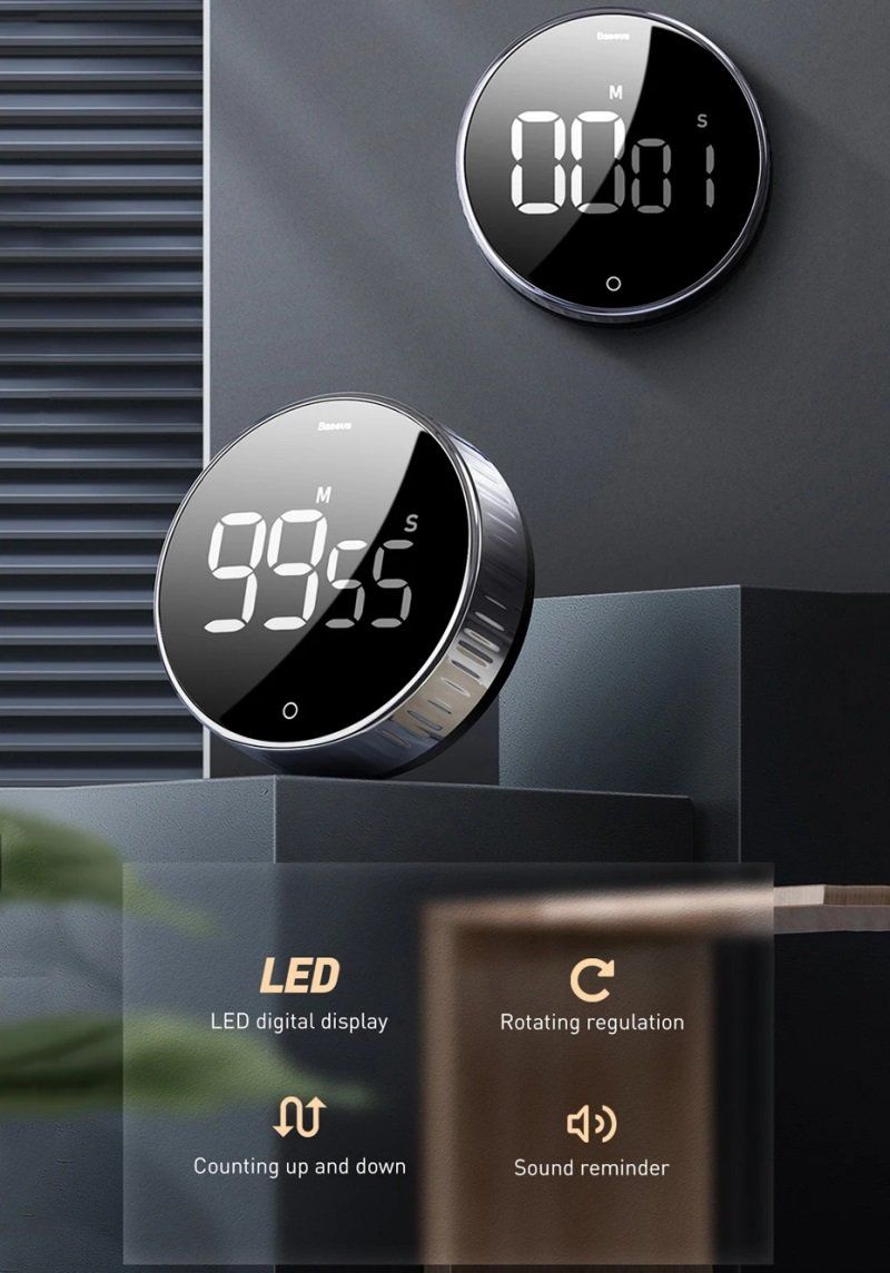 Elettrodomestici da cucina: Baseus Magnetischer Küchentimer | LED-Anzeige | Countdown – Nuovo e nell'imballaggio originale da Malans GR venduto da BUYBEST-Schweiz 3