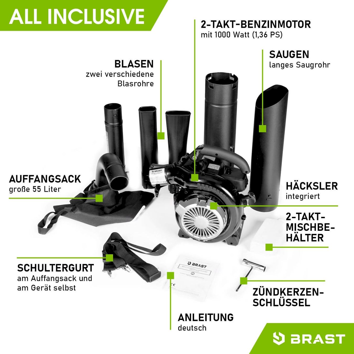 Laubbläser & Laubsauger: BRAST Benzin Laubsauger Laubbläser – Neu und originalverpackt aus Bottighofen von zaap 6
