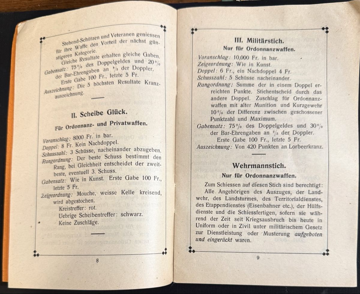 Bücher: SCHIESSPLAN Zentenar Wettschiessen Bern 1919 – Gebraucht aus Bern von felberunderground 1