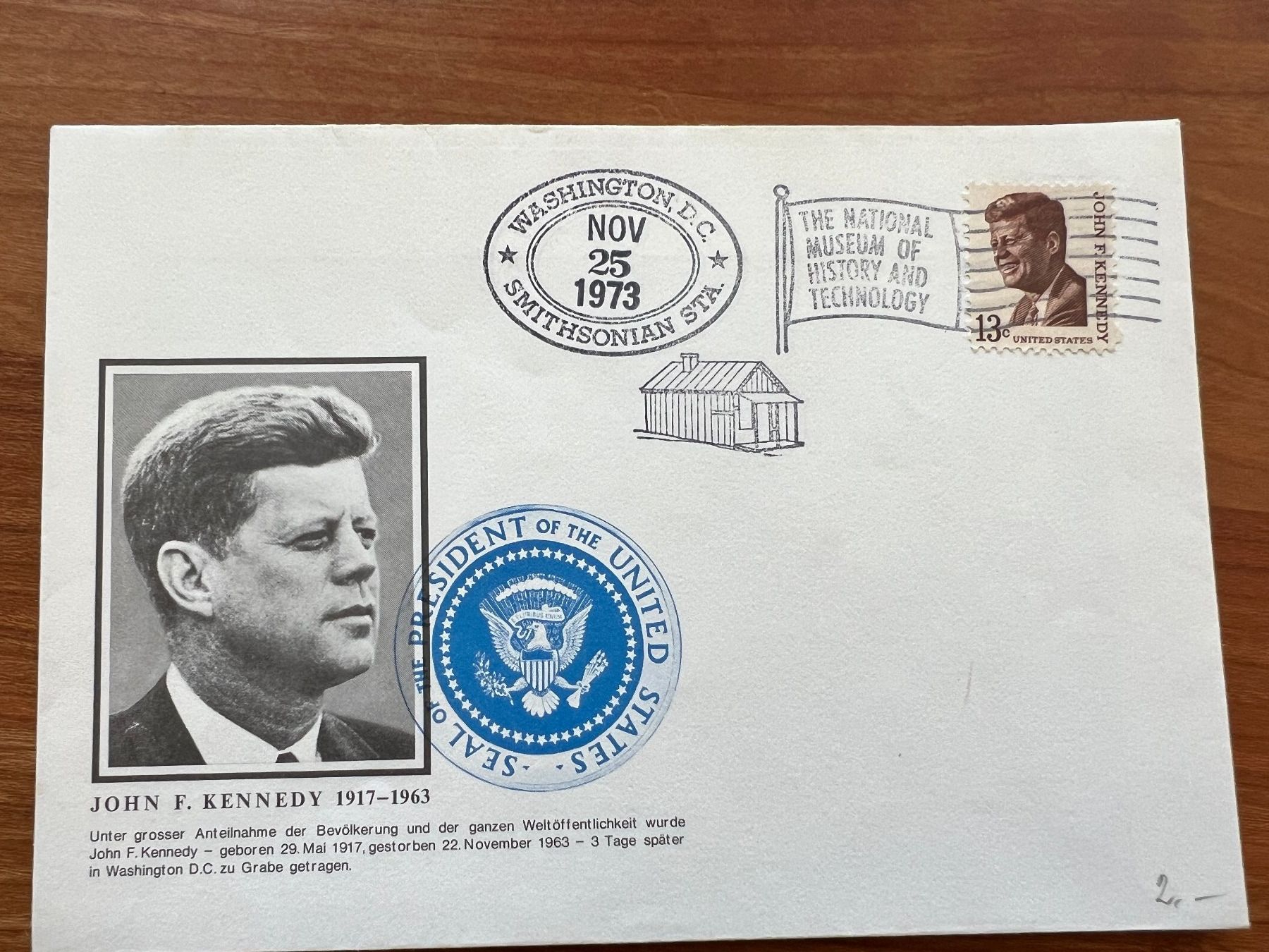 Alle Briefmarken: Kennedy Washington Brief 1973 (E1655) – Gebraucht aus Hinwil von Sidi4