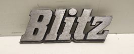 Emblem Blitz, Schriftzug Metall Oldtimer. (nov707)