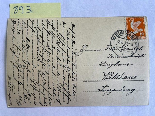 Ansichtskarten: alte Ansichtskarte Weinfelden, 1932 – Gebraucht aus Niederwil AG von dahu75 1
