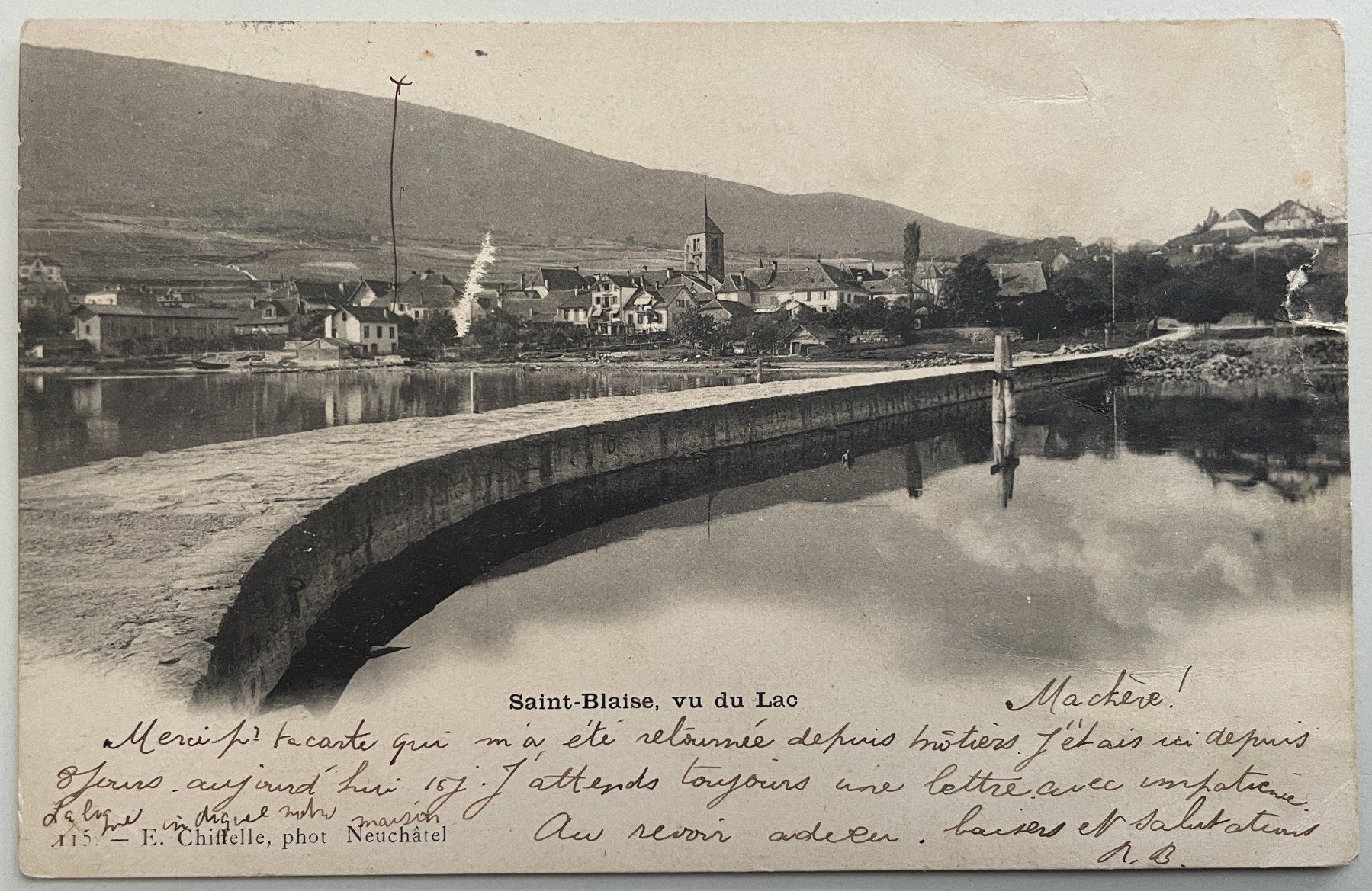 Ansichtskarten: Saint-Blaise - Le port, vue du lac – Gebraucht aus Savagnier von Ne2065