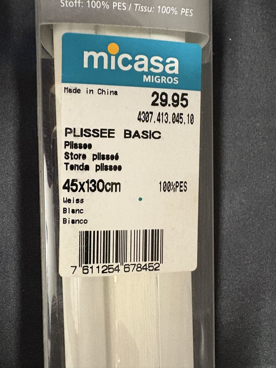 Vorhänge: Micasa Pleated Blind White 45x130cm - New, Boxed – Neu und originalverpackt aus Seuzach von Diamand28 2