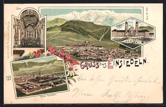 Cartes postales: Litho Einsiedeln, Kloster Einsiedeln, Ch – D'occasion à Berlin par bartko-reher