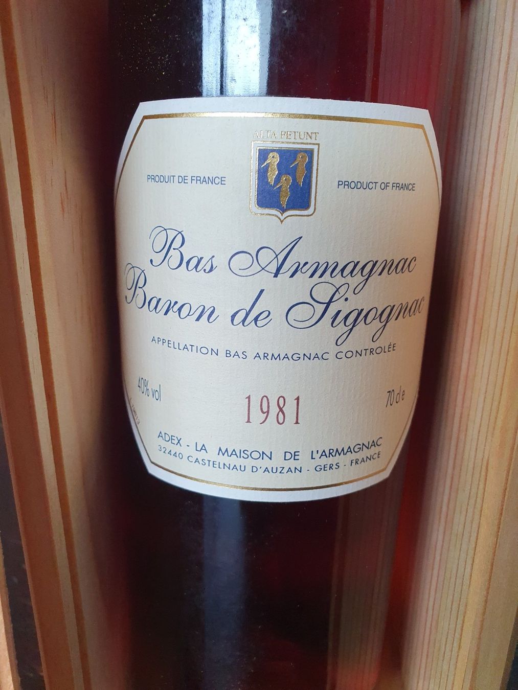 Bevande alcoliche: Baron de singognac 1981 bas armagnac – Nuovo e nell'imballaggio originale da Mammern venduto da Iten-chris 1