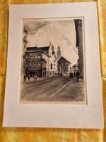 Zürich St. Peter-Strasse Radierung, signiert E.E.Sch., alt.