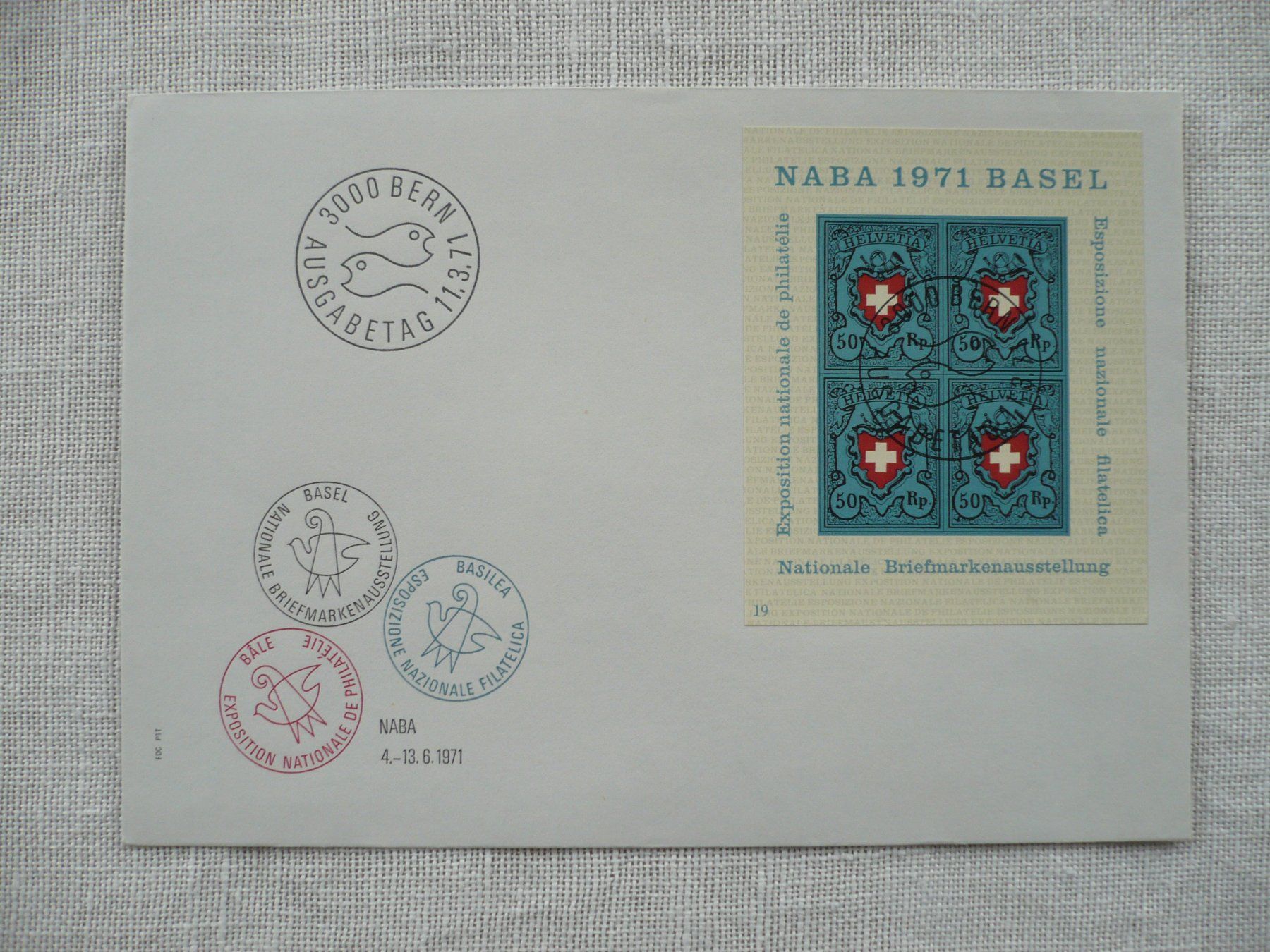 Tous les timbres: 1971 FDC NABA-Block SBK W45 – D'occasion à Zürich par saltandpepper008