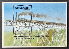 Nicaragua-Mi Block 199 ** (1991) Bahnmotive