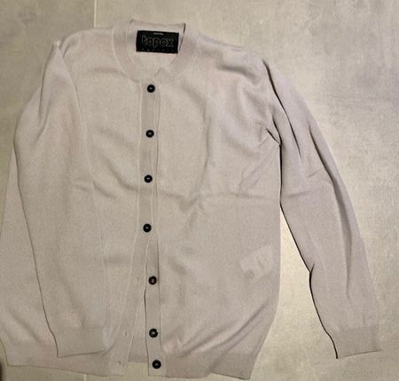 Gilet 100% cachemire gris clair 5 files (boutique Topox)