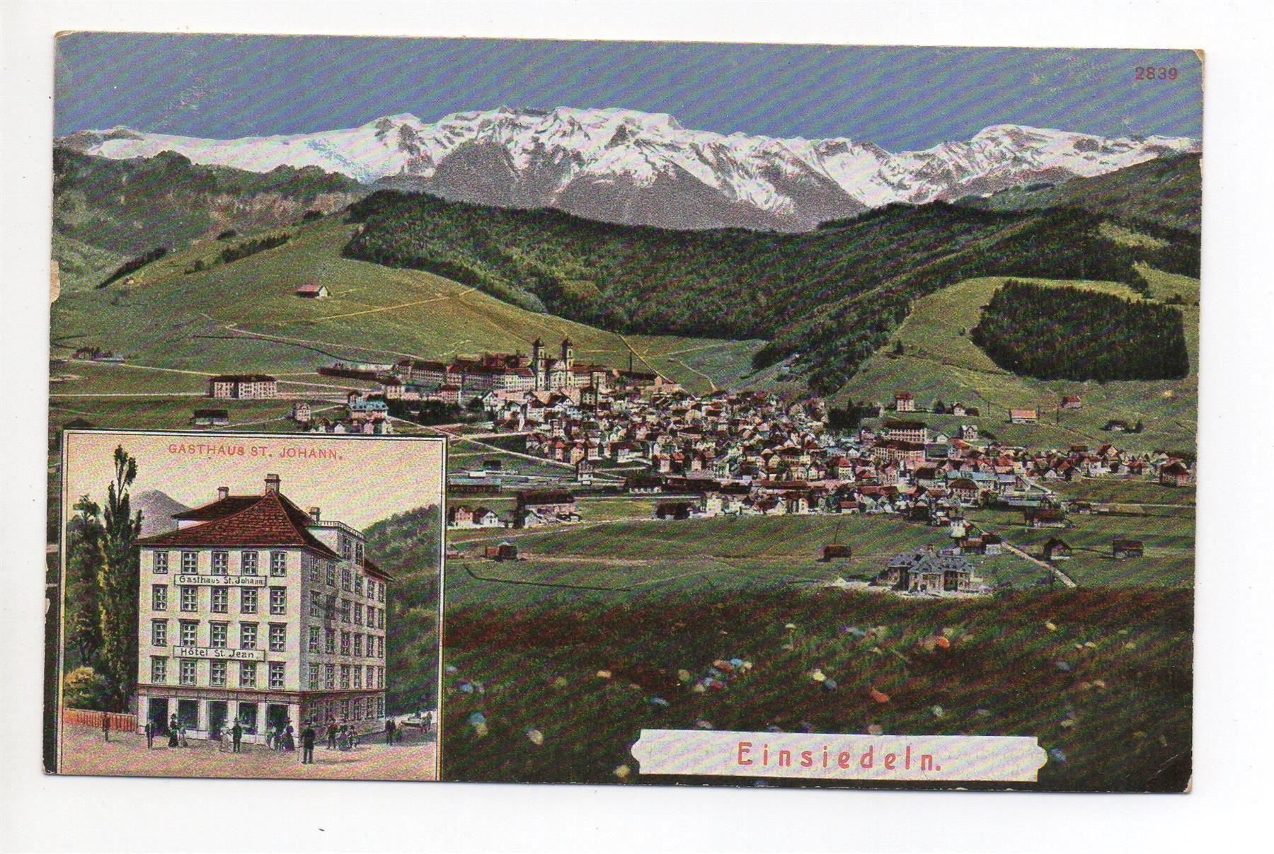 Cartoline postali: 2-Bild-AK EINSIEDELN Gasthaus St. Johann – Usato da Jona venduto da philajona