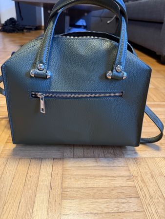 Handtasche Santini Leder Olivgrün Made in Italy fast neu