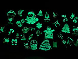 Glow in the Dark Stickers I 33 Stk. I Wasserdicht I Xmas