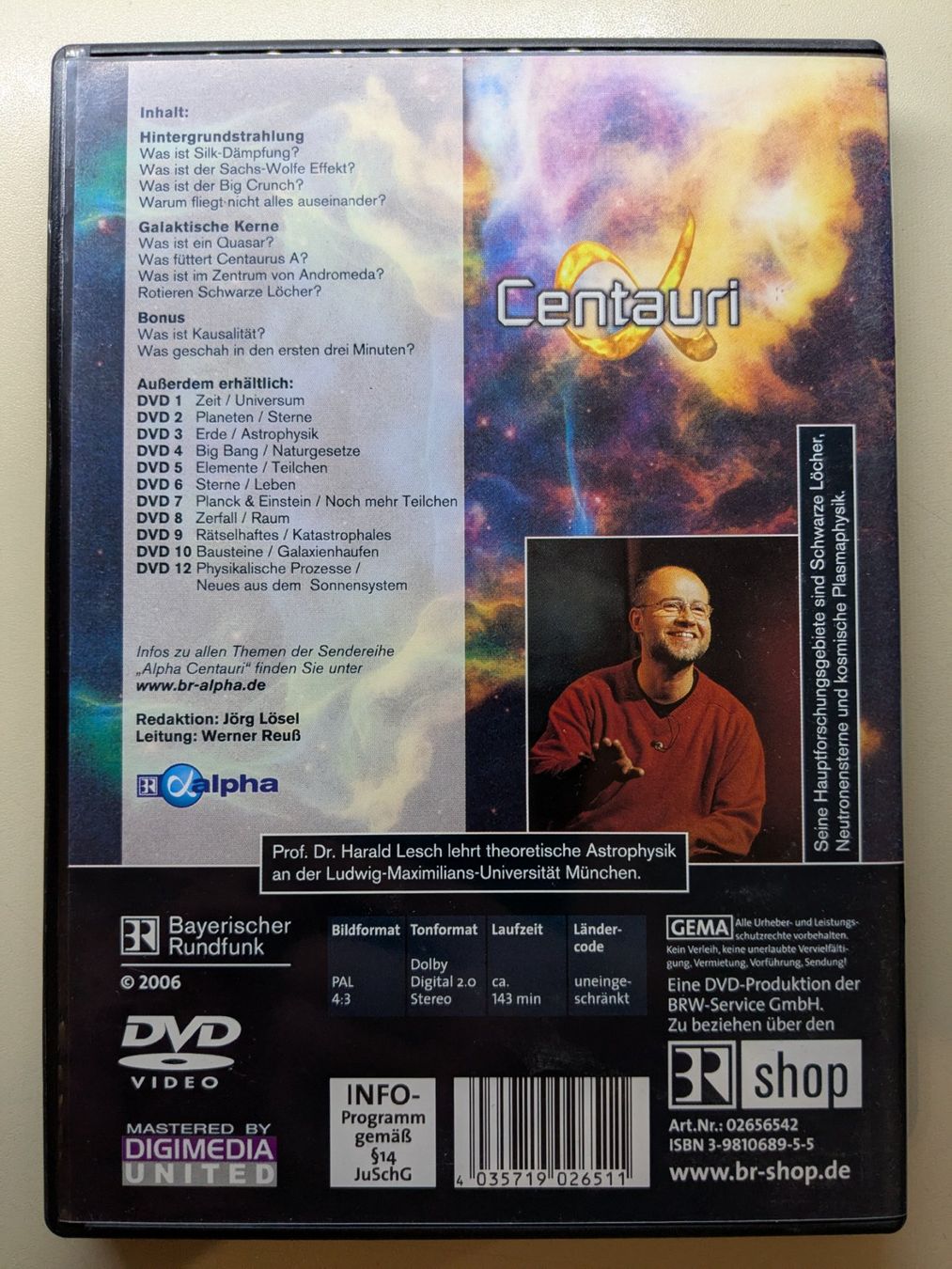 Tutti i DVDs: "Alpha Centauri 11" mit Prof. Dr. Harald Lesch [DVD] – Usato da Port venduto da gecotom 1