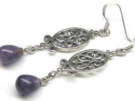Ohrringe Ohrhänger Silber 925 / Amethyst