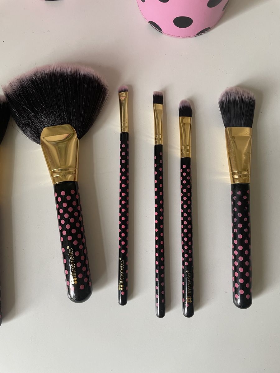 Make-up: Make-up Pinsel Set mit Etui rosa Punkte – Usato da Bern venduto da Corinn_na 3