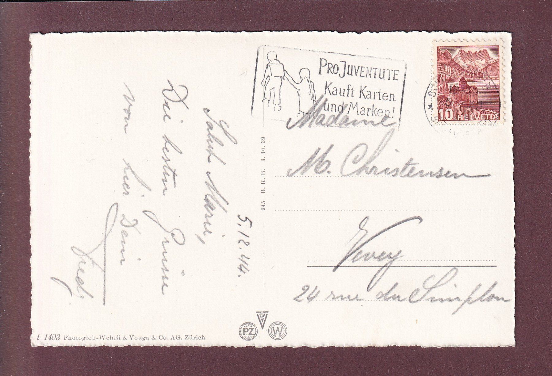 Cartoline postali: SCHAFFHAUSEN - Munot - Schiff - 1944 – Usato da Pully venduto da nicecards 1